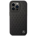 Mercedes MEHCP14L8REMPK iPhone 14 Pro 6.1" czarny/black hardcase Leather Stars Pattern