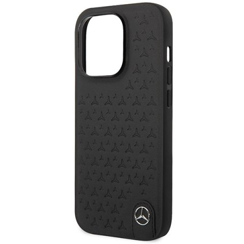 Mercedes MEHCP14L8REMPK iPhone 14 Pro 6.1" czarny/black hardcase Leather Stars Pattern