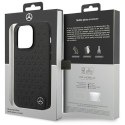Mercedes MEHCP14L8REMPK iPhone 14 Pro 6.1" czarny/black hardcase Leather Stars Pattern