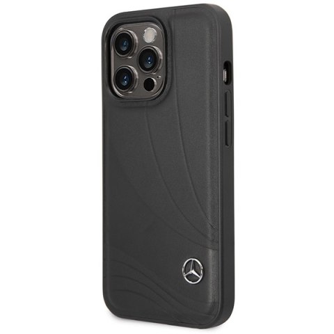 Mercedes MEHCP14L8ROLK iPhone 14 Pro 6,1" czarny/black hardcase Leather Wave Patern