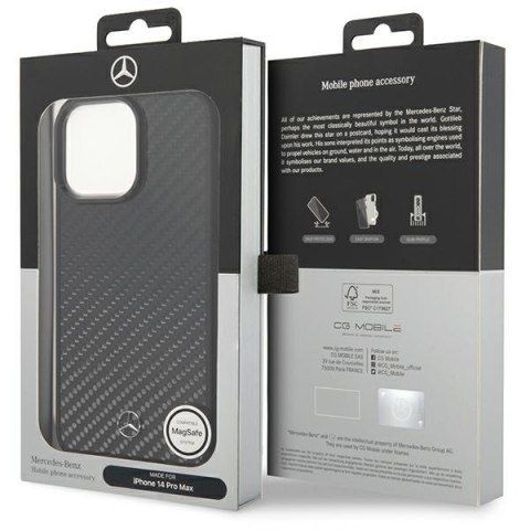 Mercedes MEHMP14XRCABK iPhone 14 Pro Max 6,7" czarny/black carbon hardcase Dynamic Line MagSafe