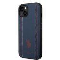 US Polo USHCP14MPFAV iPhone 14 Plus 6,7" granatowy/navy blue Leather Stitch