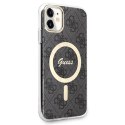 Zestaw Guess GUBPN61H4EACSK Case+Charger iPhone 11 6,1" czarny/black hard case 4G Print MagSafe