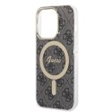 Zestaw Guess GUBPP14XH4EACSK Case+ Charger iPhone 14 Pro Max 6,7" czarny/black hard case 4G Print MagSafe