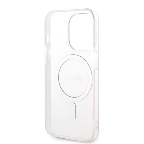 Zestaw Guess GUBPP14XH4EACSP Case+ Charger iPhone 14 Pro Max 6,7" różowy/pink hard case 4G Print MagSafe