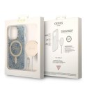 Zestaw Guess GUBPP14LH4EACSB Case+ Charger iPhone 14 Pro 6,1" niebieski/blue hard case 4G Print MagSafe