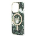 Zestaw Guess GUBPP14LHJEACSA Case+ Charger iPhone 14 Pro 6,1" zielony/green hard case Jungle MagSafe