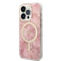 Zestaw Guess GUBPP14LHJEACSP Case+ Charger iPhone 14 Pro 6,1" różowy/pink hard case Jungle MagSafe