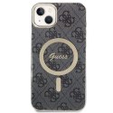 Zestaw Guess GUBPP14MH4EACSK Case+ Charger iPhone 14 Plus 6,7" czarny/black hard case 4G Print MagSafe