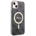 Zestaw Guess GUBPP14MH4EACSK Case+ Charger iPhone 14 Plus 6,7" czarny/black hard case 4G Print MagSafe