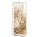 Karl Lagerfeld KLHCI65TRKSIGGO iPhone Xs Max złoty/gold hard case Signature Liquid Glitter Stars