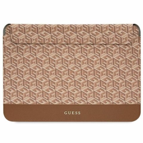 Guess Sleeve GUCS14HGCFSEW 14" brązowy/brown GCube Stripes