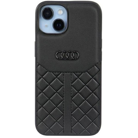 Audi Genuine Leather iPhone 14 6.1" czarny/black hardcase AU-TPUPCIP14-Q8/D1-BK