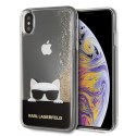 Karl Lagerfeld KLHCI65CHPEEGO iPhone Xs Max gold/złoty hard case Liquid Glitter