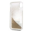 Karl Lagerfeld KLHCI65CHPEEGO iPhone Xs Max gold/złoty hard case Liquid Glitter