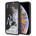 Karl Lagerfeld KLHCI65KSIGMU iPhone Xs Max czarny/black hard case Signature Liquid Glitter Sequins