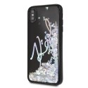 Karl Lagerfeld KLHCI65KSIGMU iPhone Xs Max czarny/black hard case Signature Liquid Glitter Sequins