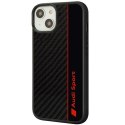 Audi nakładka do iPhone 14 6,1" AUS-TPUPCIP14-R8/D1-BK czarna hard case Carbon Fiber Strap