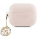 Guess GUAP23DSLGHDP AirPods Pro 2 cover różowy/pink 3D Rubber 4G Diamond Charm