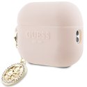 Guess GUAP23DSLGHDP AirPods Pro 2 cover różowy/pink 3D Rubber 4G Diamond Charm