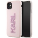 Karl Lagerfeld KLHCN613DMBKCP iPhone 11 / Xr 6.1" różowy/pink hardcase 3D Rubber Glitter Logo