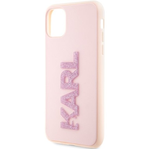Karl Lagerfeld KLHCN613DMBKCP iPhone 11 / Xr 6.1" różowy/pink hardcase 3D Rubber Glitter Logo
