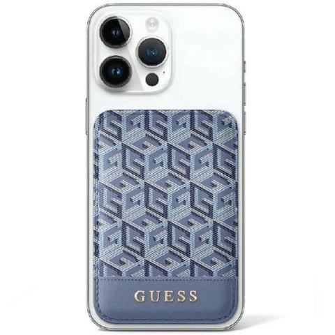 Guess Wallet Card Slot GUWMSHGCFSEB MagSafe GCube stripe niebieski/blue