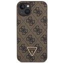 Guess GUHCP13MP4TDSCPW iPhone 13 6.1" brązowy/brown hardcase Crossbody 4G Metal Logo