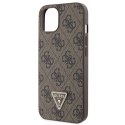 Guess GUHCP13MP4TDSCPW iPhone 13 6.1" brązowy/brown hardcase Crossbody 4G Metal Logo