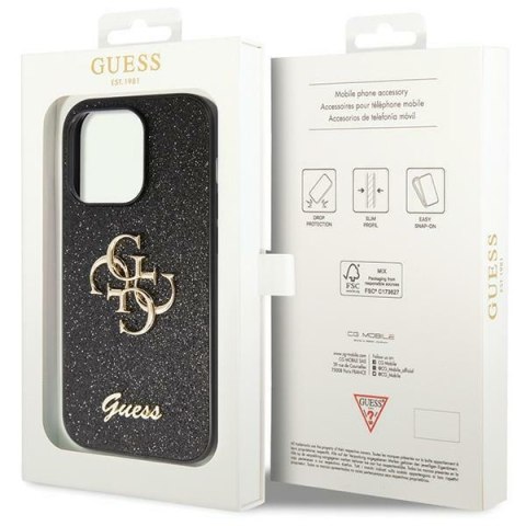 Guess GUHCP14XHG4SGK iPhone 14 Pro Max 6.7" czarny/black hardcase Glitter Script Big 4G