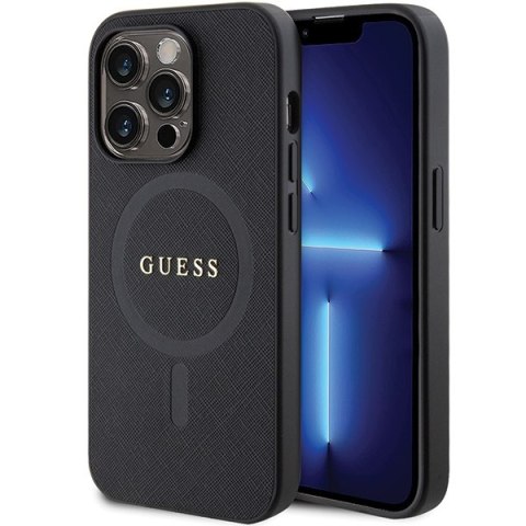 Guess GUHMP14XPSAHMCK iPhone 14 Pro Max 6.7" czarny/black hardcase Saffiano MagSafe