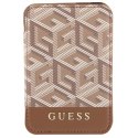 Guess Wallet Card Slot GUWMSHGCFSEW MagSafe GCube stripe brązowy/brown