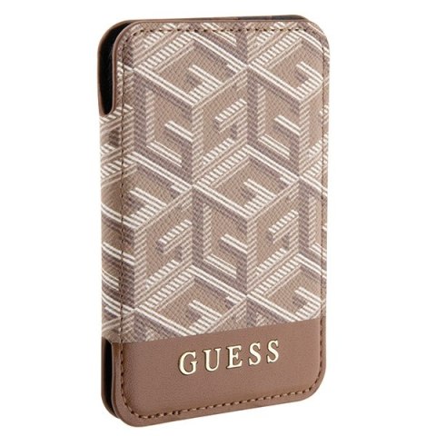 Guess Wallet Card Slot GUWMSHGCFSEW MagSafe GCube stripe brązowy/brown