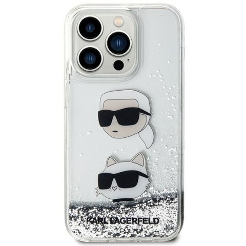 Karl Lagerfeld KLHCN61LDHKCNS iPhone 11 / Xr 6.1" srebrny/silver hardcase Liquid Glitter Karl & Choupette Heads