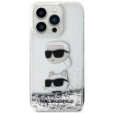 Karl Lagerfeld KLHCP14XLDHKCNS iPhone 14 Pro Max 6.7" srebrny/silver hardcase Liquid Glitter Karl & Choupette Heads