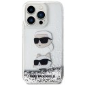 Karl Lagerfeld KLHCP14LLDHKCNS iPhone 14 Pro 6.1" srebrny/silver hardcase Liquid Glitter Karl & Choupette Heads