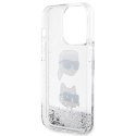 Karl Lagerfeld KLHCP14LLDHKCNS iPhone 14 Pro 6.1" srebrny/silver hardcase Liquid Glitter Karl & Choupette Heads