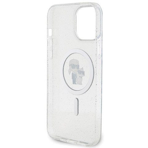 Karl Lagerfeld KLHMP13XHGKCNOT iPhone 13 Pro Max 6.7" transparent hardcase Karl&Choupette Glitter MagSafe