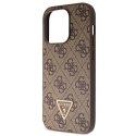 Guess GUHCP14XP4TDSCPW iPhone 14 Pro Max 6.7" brązowy/brown hardcase Crossbody 4G Metal Logo