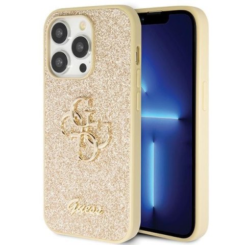 Guess GUHCP14XHG4SGD iPhone 14 Pro Max 6.7" złoty/gold hardcase Glitter Script Big 4G