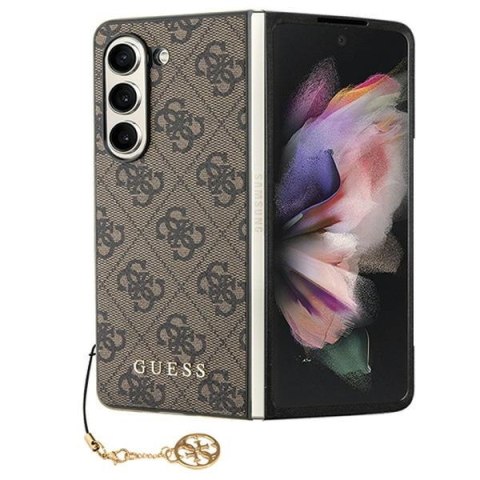 Guess nakładka do Samsung Galaxy Z Fold 5 GUHCZFD5GF4GBR brązowa HC PU 4G Charm