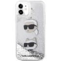 Karl Lagerfeld KLHCN61LDHKCNS iPhone 11 / Xr 6.1" srebrny/silver hardcase Liquid Glitter Karl & Choupette Heads