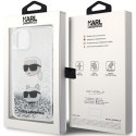 Karl Lagerfeld KLHCN61LDHKCNS iPhone 11 / Xr 6.1" srebrny/silver hardcase Liquid Glitter Karl & Choupette Heads