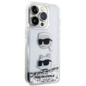 Karl Lagerfeld KLHCP14XLDHKCNS iPhone 14 Pro Max 6.7" srebrny/silver hardcase Liquid Glitter Karl & Choupette Heads