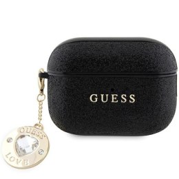 Guess GUAP2PGEHCDK AirPods Pro 2(2022/2023) cover czarny/black Fixed Glitter Heart Diamond Charm