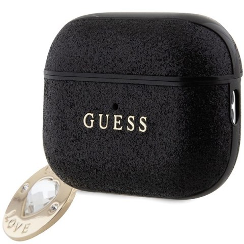 Guess GUAP2PGEHCDK AirPods Pro 2(2022/2023) cover czarny/black Fixed Glitter Heart Diamond Charm
