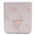 Guess GUHCZF5P4TDPP F731 Z Flip5 różowy/pink hardcase Leather 4G Triangle Strass