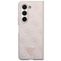 Guess GUHCZFD5P4TDPP F946 Z Fold5 różowy/pink hardcase Leather 4G Triangle Strass