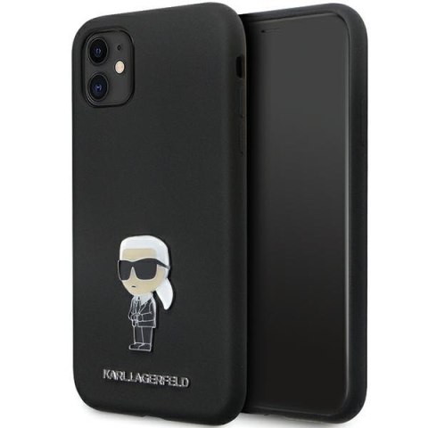 Karl Lagerfeld KLHCN61SMHKNPK iPhone 11 / Xr 6.1" czarny/black Silicone Ikonik Metal Pin