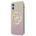 Guess GUHCP12SPCUGLPGG iPhone 12 mini 5,4" różowo-złoty/gold pink hardcase Glitter Gradient 4G Circle Logo